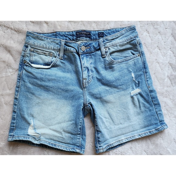 Lucky Brand Pants - Lucky Brand Womens Distressed Boyfriend Jean Shorts Blue Size 4 27